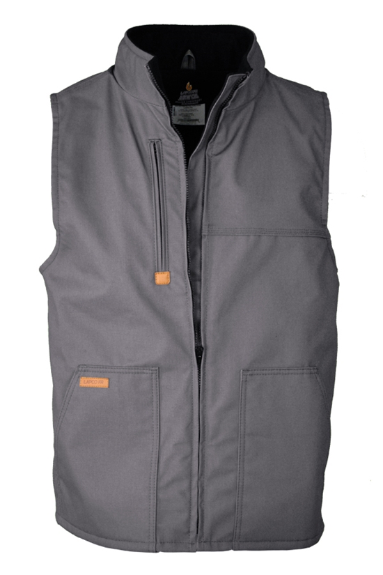 Lapco FR 9 oz Fleece-Lined Vest with Windshield Technology - Gray - V-FRWS9GY
