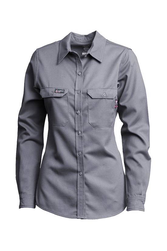 Lapco FR Women's Advanced Comfort Uniform Shirt - Gray - L-SFRACGY