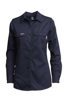 Lapco FR Womens Advanced Comfort Uniform Shirt - Navy flame, resistant, retardant, work, button down, womens, ladies