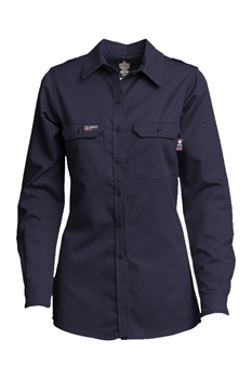 Lapco FR Womens DH Uniform Shirt - Navy flame, resistant, retardant, work, button down, womens, ladies, westex, dual, hazard