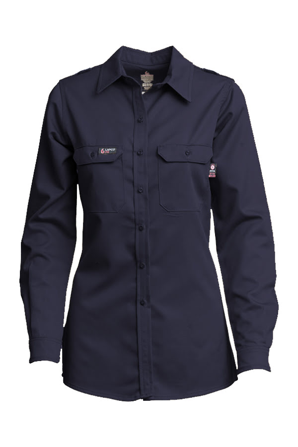 Lapco FR Women's DH Uniform Shirt - Navy - L-SFRDH6NY