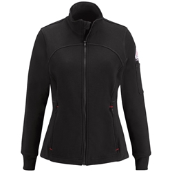 Bulwark FR Womens Full Zip Fleece Jacket - Black flame, resistant, retardant, arc, flash, fire, ladies, warm, winterwear, cold, weather, gear, sweatshirt