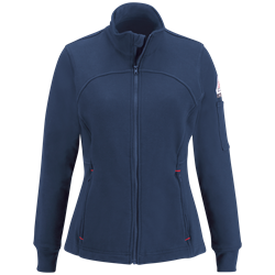 Bulwark FR Womens Full Zip Fleece Jacket - Navy flame, resistant, retardant, arc, flash, fire, ladies, warm, winterwear, cold, weather, gear, sweatshirt