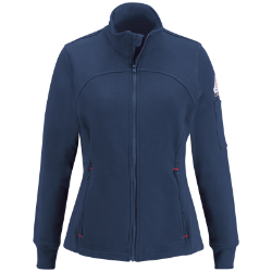 Bulwark FR Womens Full Zip Fleece Jacket - Navy flame, resistant, retardant, arc, flash, fire, ladies, warm, winterwear, cold, weather, gear, sweatshirt