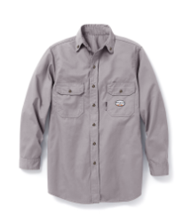 Rasco FR GlenGuard Uniform Shirt - Gray flame, resistant, retardant, work, button down, grey
