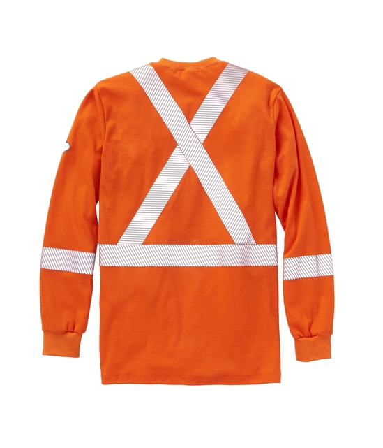 Rasco FR Hi Vis Long Sleeve Shirt with Reflective Trim - Orange - FR0310OH