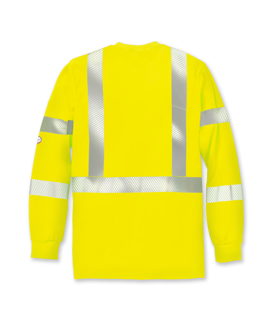 Rasco FR Hi Vis Long Sleeve Shirt with Reflective Trim - Yellow - FR0337YH