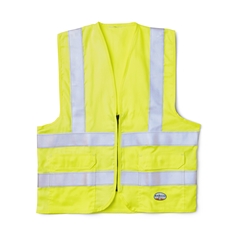 Rasco FR Hi Vis Safety Vest with Pockets - Class 2 flame, resistant, retardant, high, visibility, viz, trim, green, striping, type p, type r, p, r, type, cat 2, hi-vis