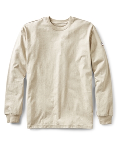 Rasco FR Long Sleeve Crew Neck T-Shirt - Khaki flame, resistant, retardant, work, tan, tee