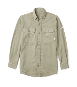 Rasco FR Mens DH Air Uniform Shirt - Khaki flame, resistant, retardant, work, button down, tan