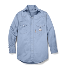 Rasco FR Mens Snap Shirt - Work Blue flame, resistant, retardant, work, light, weight, breathable