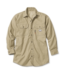 Rasco FR Mens Ultrasoft Uniform Shirt - Khaki flame, resistant, retardant, work, button down, ultra, soft, tan