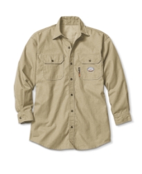 Rasco FR Mens Ultrasoft Uniform Shirt - Khaki flame, resistant, retardant, work, button down, ultra, soft, tan
