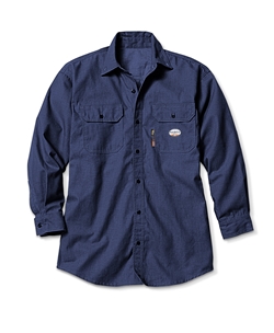 Rasco FR Mens Ultrasoft Uniform Shirt - Navy flame, resistant, retardant, work, button down, ultra, soft