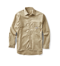Rasco FR Mens Uniform Shirt - Khaki flame, resistant, retardant, work, button down, tan