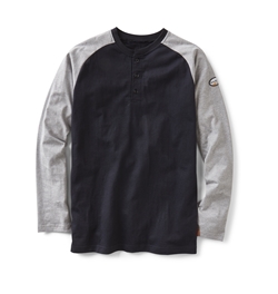 Rasco FR Two Tone Henley T-Shirt - Gray/Black flame, resistant, retardant, tee, henly, grey
