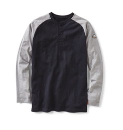 Rasco FR Two Tone Henley T-Shirt - Gray/Black