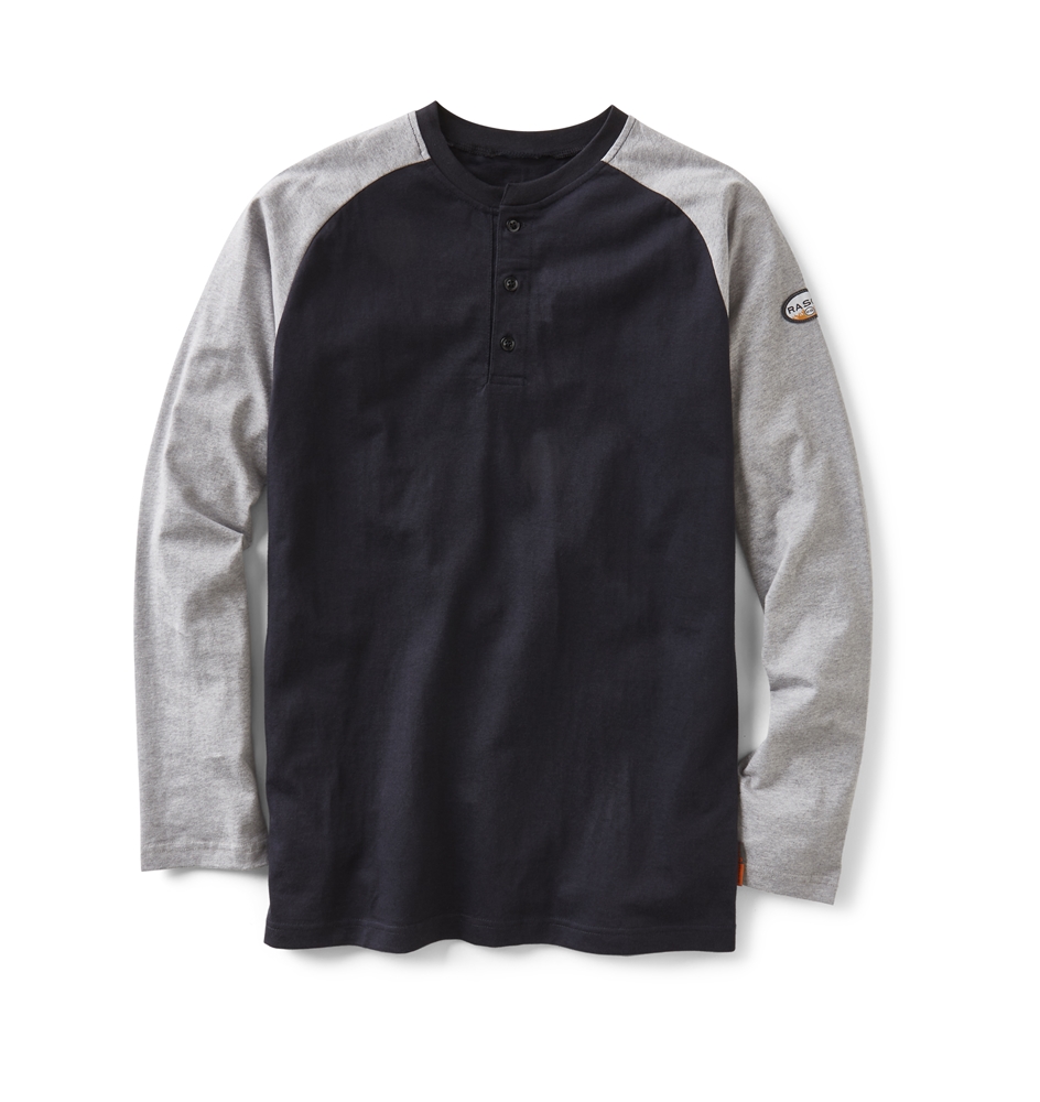 Rasco FR Two Tone Henley T-Shirt in Gray/Black | FR0401GY/BK