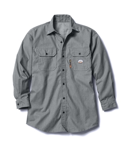 Rasco FR Mens Ultrasoft Uniform Shirt - Gray flame, resistant, retardant, work, button down, grey, ultra, soft
