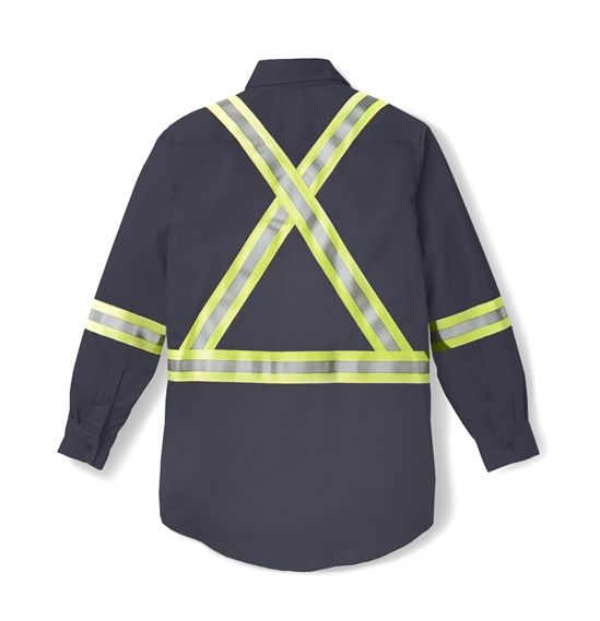Rasco FR Uniform Shirt with Reflective Trim - Gray - FR1403GY