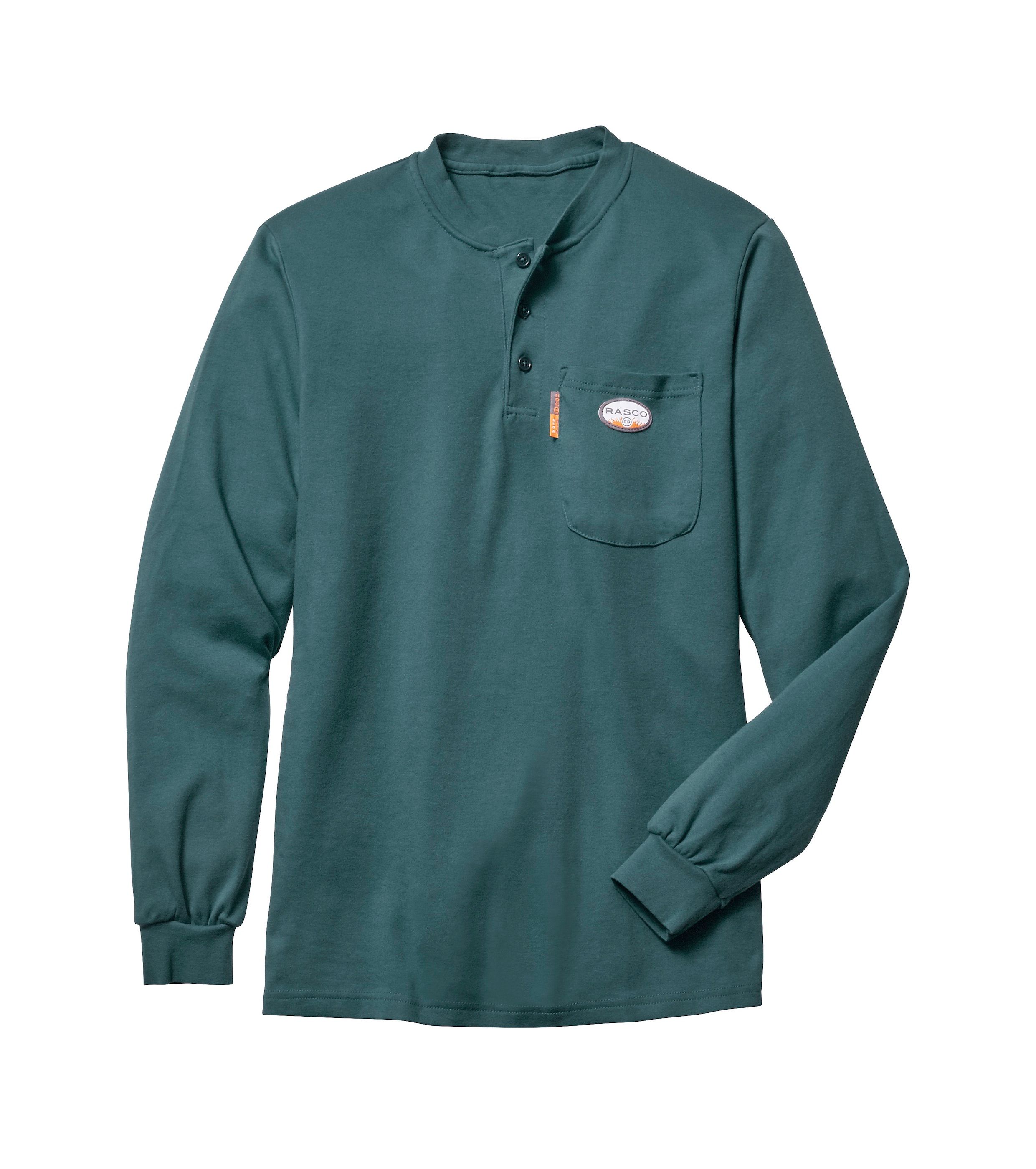 Rasco Flame Resistant Henley T-Shirt - Green 
