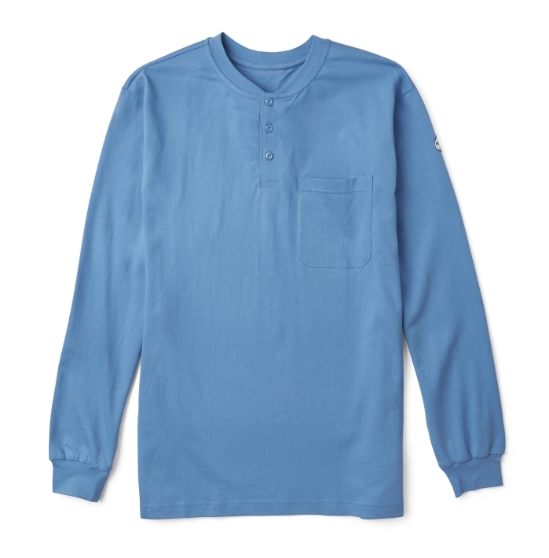 Rasco Flame Resistant Henley T-Shirt - Work Blue - FR0101WB