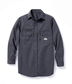 Rasco FR Mens Uniform Shirt - Gray flame, resistant, retardant, work, button down, grey