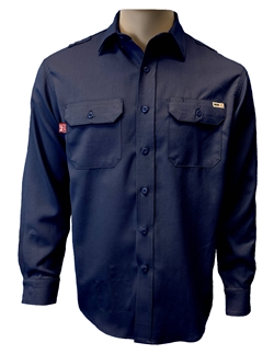 Reed FR Mens DH Work Shirt - Navy fr, frc, arc, flash, fire, retardant, flame