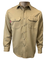 Reed FR Mens DH Work Shirt - Khaki fr, frc, arc, flash, fire, retardant, flame, tan, brown