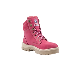 Steel Blue Womens Southern Cross Steel Toe Boot - Pink safety, womens, pink, laces, lace, up, hiker, combat
