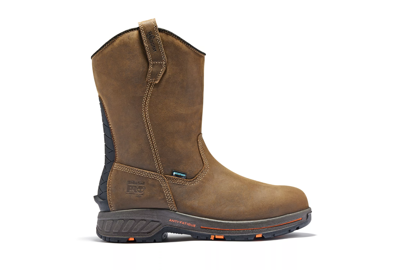Timberland PRO® Mens Helix HD Pull On Waterproof Composite Toe Work Boot composite, waterproof, round, rounded, comp-toe, support, supportive, work, pull up, pull on, workboot, work