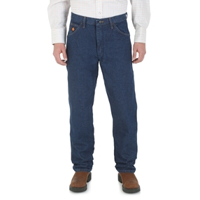 Men's Wrangler FR Relaxed Fit Blue Jeans | FR31MWZ
