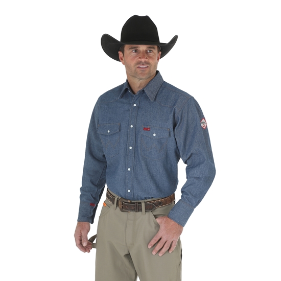 Wrangler FR Long Sleeve Denim Work Shirt - FR12127