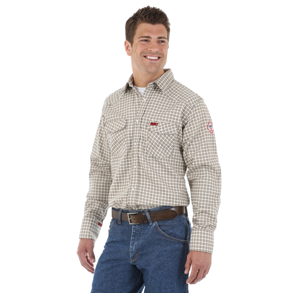 Wrangler Plaid Men's FR Light Work Shirt | FR124MM