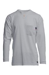 Lapco 6 oz. FR Pocket Tee - Gray grey, t-shirt, shirt. flame, resistant, retardant